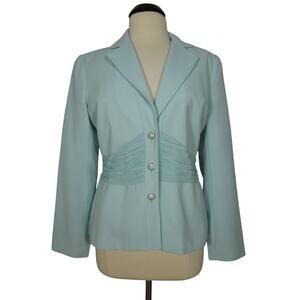 TOGETHER Blazer size 12 Womens Collection Special Occasion Blue Beads Buttons